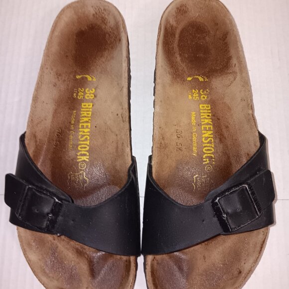 BIRKENSTOCK MADRID SINGLE BUCKLE SLIDE SANDALS - Picture 3 of 12
